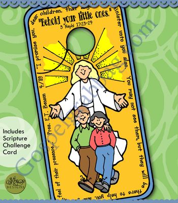 Behold your little ones. guardian angel doorknob reminder