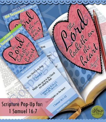 Scripture Pop-Up &amp; Bookmark: CFM “The Lord Looketh on the Heart” 1 Samuel
