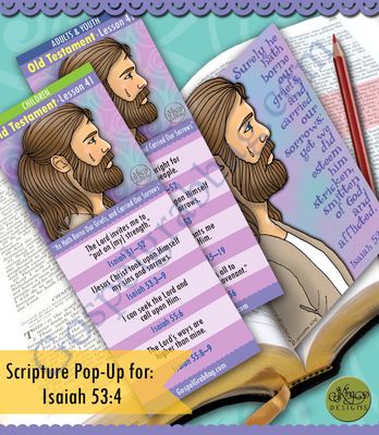 Scripture Pop-Up &amp; Bookmark: CFM "He Hath Borne Our Griefs, and Carried Our Sorrows” Isaiah