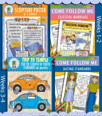 For the Strength of Youth - AUGUST "Temple Ordinances &amp; Covenants ... God's Blessings" BUNDLE