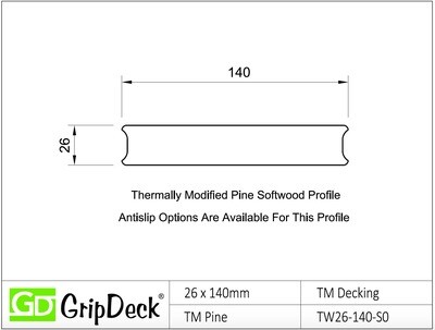 ThermoDeck Pine Decking 140mm