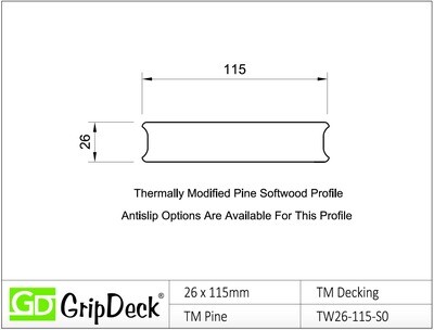 ThermoDeck Pine Decking 115mm