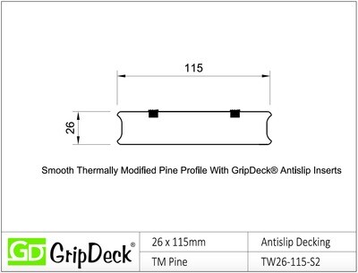 Store Gripdeck ThermoDeck Pine Decking 26 x 115mm
