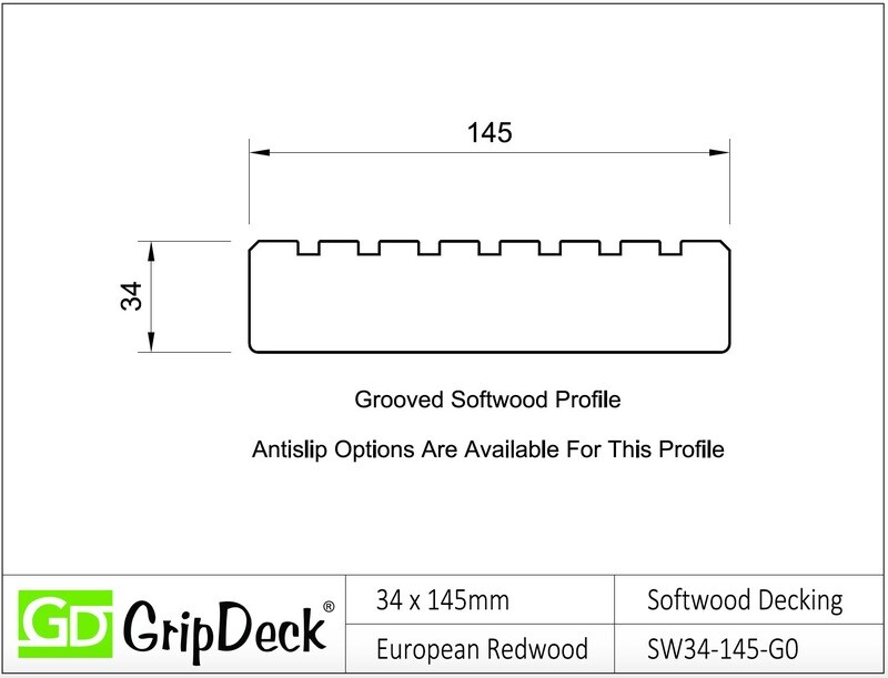 34 x 145mm Softwood Grooved Decking