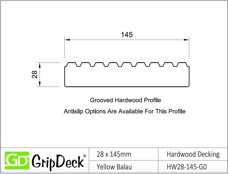 28x145mm Balau Hardwood Decking