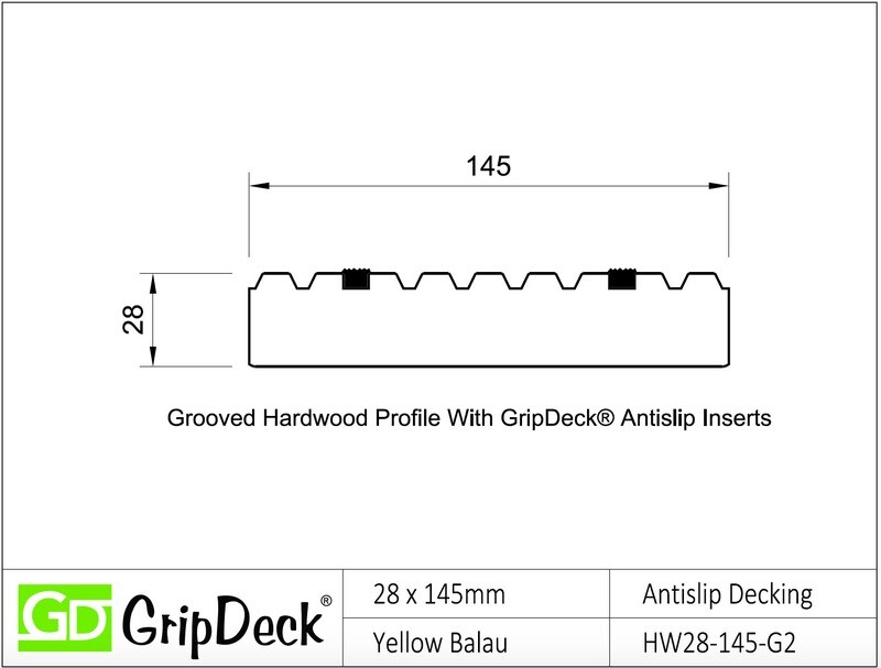 GripDeck Balau Hardwood Decking 28mm