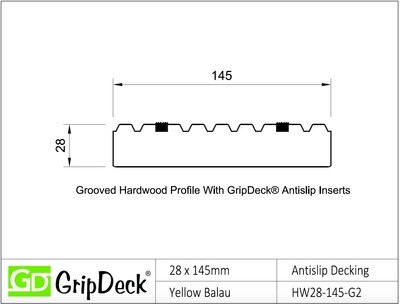 Store GripDeck Balau Hardwood Decking 28mm