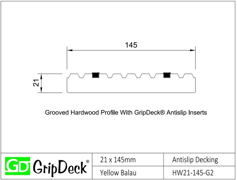 Gripdeck Balau Hardwood Decking 21mm
