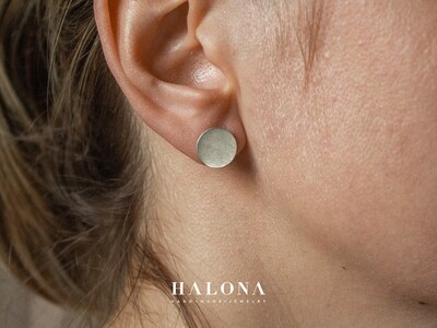 Different sized Matte Circle stud Earrings.