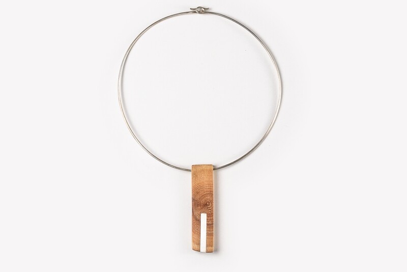 Necklace made of silver and wood