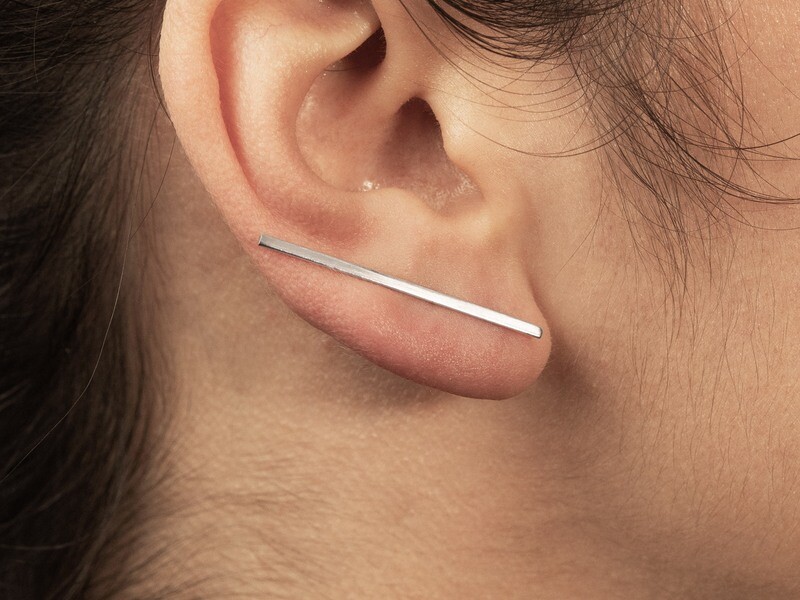 Handmade Silver Ear Climber Earrings.