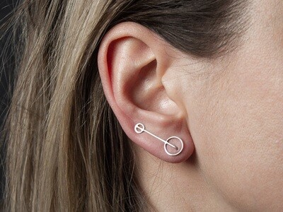Handmade Silver Ear Climber Earrings.