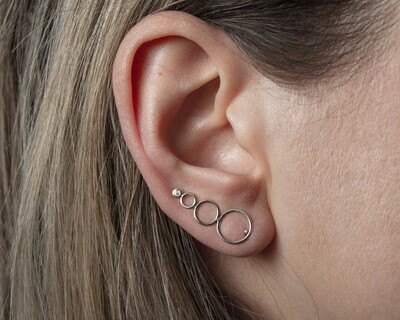 Handmade Silver Ear Climber Earrings.