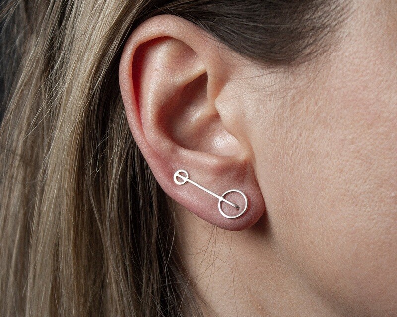 Handmade Silver Ear Climber Earrings.