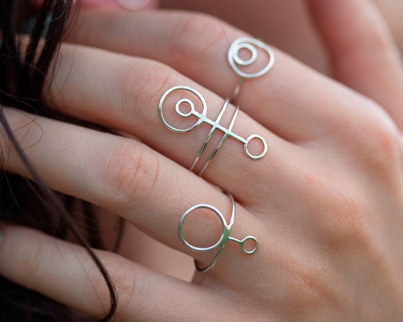 Handmade delicate minimalist silver Rings.