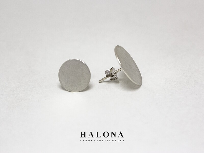 Different sized matt or Embossed Circle stud Earrings.