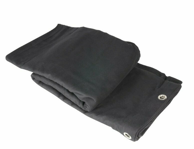 Bühnenmolton B1 schwarz mit Ösen brüniert 3x6m