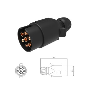 Jäger Stecker 7-pol Kunststoff