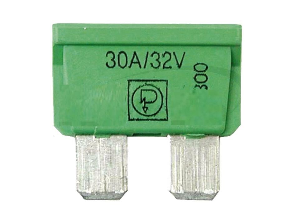 Flachstecksicherung 30A DIN 732 581, grün
