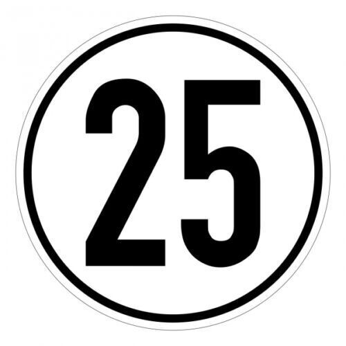 Schild 25 km/H Kunststoff