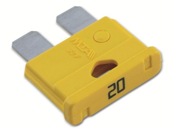 20A flat plug fuse, DIN 72 581, yellow