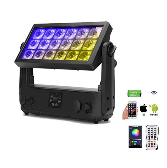 Waterproof Outdoor 18x20w rgbwa uv 6in1 Wireless Battery Powered LED City Color Light Waterproof Outdoor 18x20w rgbwa uv 6in1 Wireless Battery Powered LED City Color Light