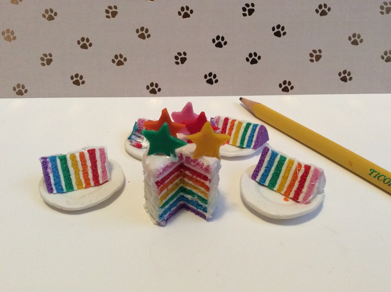Rainbow Cake with Stars