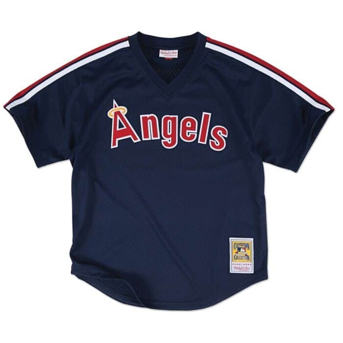 ウェア Mitchell & Ness - MLB Reggie Jackson Angels Jersey 1984 Los Angeles Angels Reggie Jackson Blue Mesh Jersey