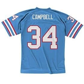 Houston Oilers Earl Campbell 1980 Blue Mitchell & Ness Men's Legacy Jersey