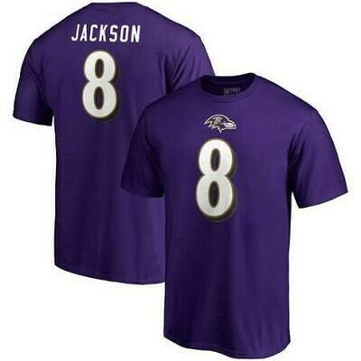 Baltimore Ravens Lamar Jackson Men’s Purple Name and Number T-Shirt