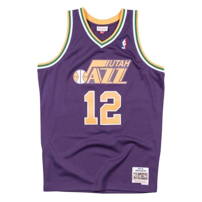 Utah Jazz John Stockton 1991-92 Men's Purple Mitchell & Ness Swingman Jersey