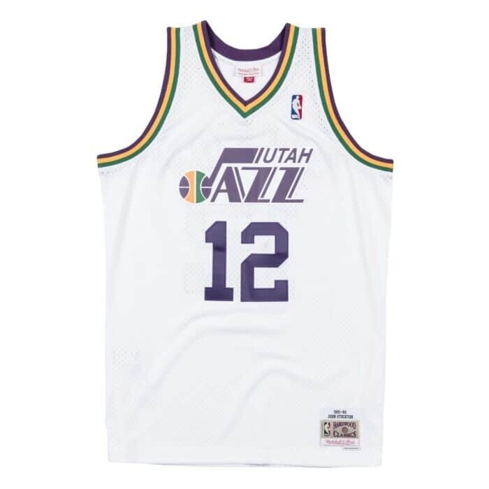 Utah Jazz John Stockton 1991-92 Men's White Mitchell & Ness Swingman Jersey