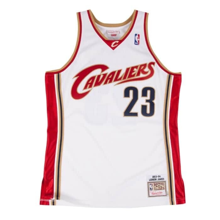 Cleveland Cavaliers LeBron James 2003-04 White Mitchell & Ness Men’s Swingman Jersey