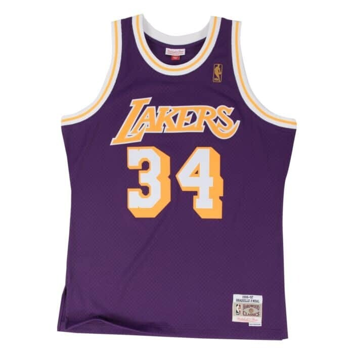 Los Angeles Lakers  Shaquille O'Neal 1996-97 Men's Purple Mitchell & Ness Swingman Jersey