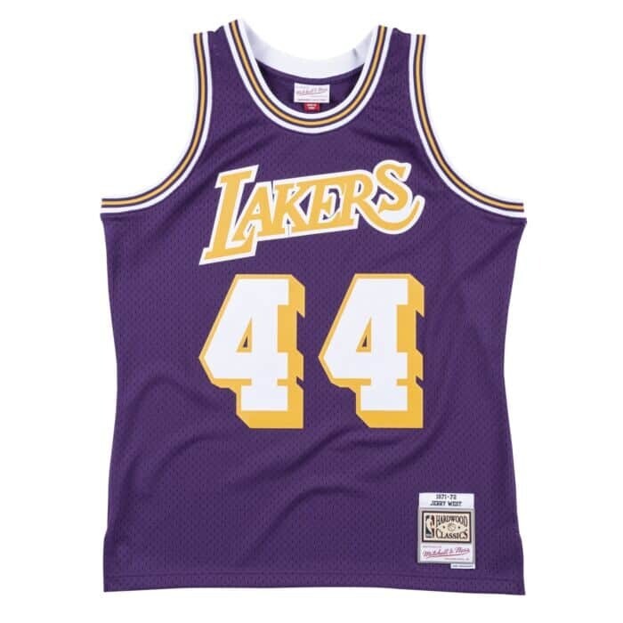 Los Angeles Lakers Jerry West 1971-72 Men's Purple Mitchell & Ness Swingman Jersey