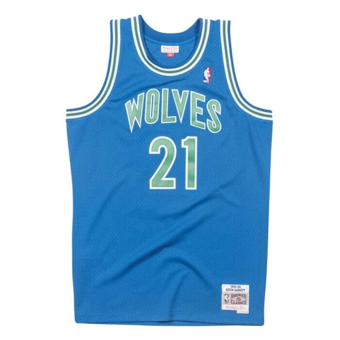 Minnesota Timberwolves Kevin Garnett 1995-96 Blue Mitchell & Ness Men's Swingman Jersey