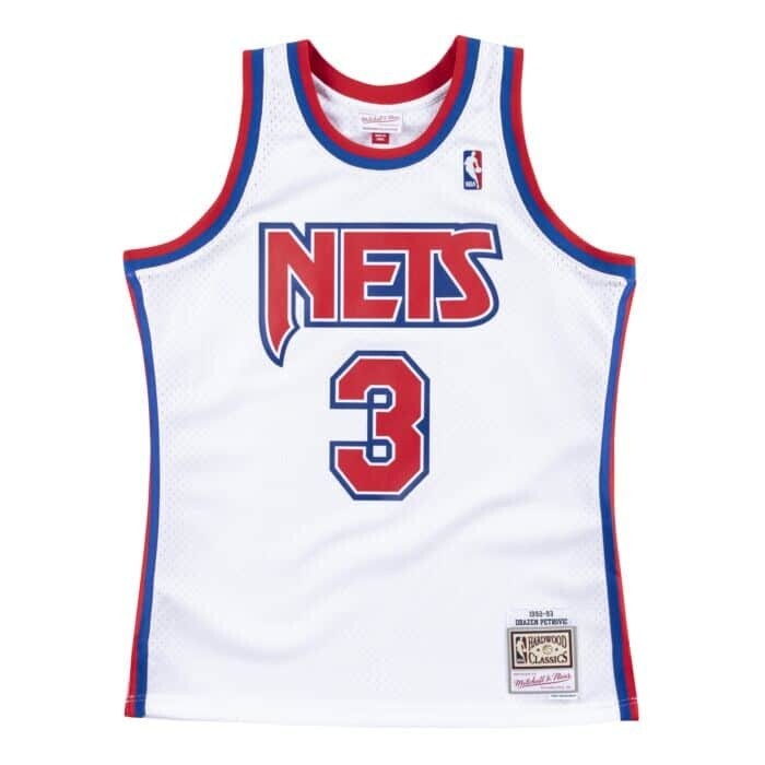 New Jersey Nets Drazen Petrovic 1992-93 White Mitchell & Ness Men’s Swingman Jersey