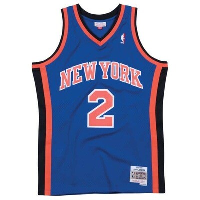 New York Knicks Larry Johnson 1998-99 Men's Blue Mitchell & Ness Swingman Jersey