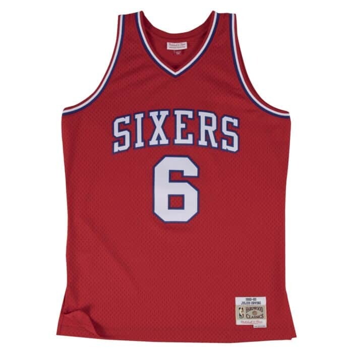 Philadelphia 76ers Julius Erving 1982-83 Red Mitchell & Ness Men’s Swingman Jersey, Size: XS