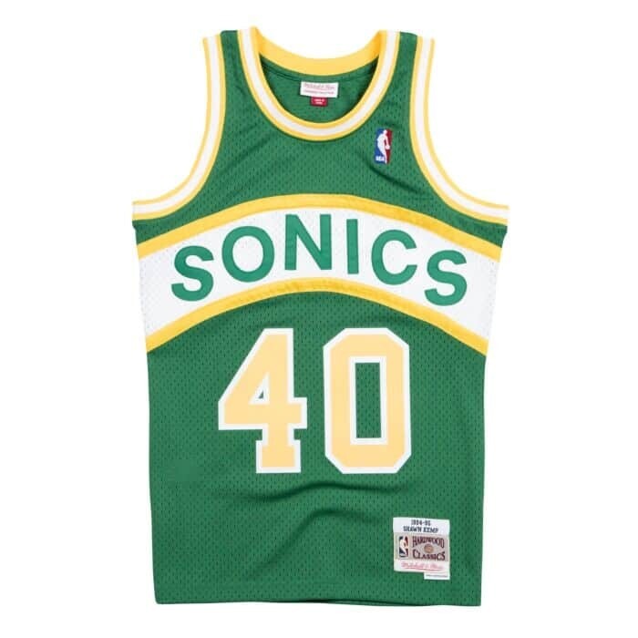 Seattle Supersonics Shawn Kemp 1994-95 Kelly Green Mitchell & Ness Men's Swingman Jersey