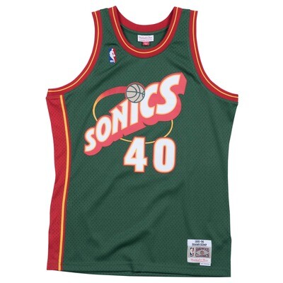 Seattle Supersonics Shawn Kemp 1995-96 Green Mitchell & Ness Men's Swingman Jersey