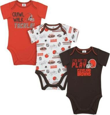 Cleveland Browns Gerber Baby 3 pc. Short Sleeve Onesie Set