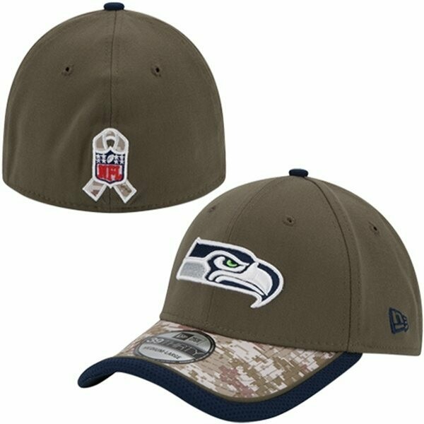 Seattle Seahawks Men’s NFL Salute to Service Sideline New Era 39Thirty Flex Fit Hat