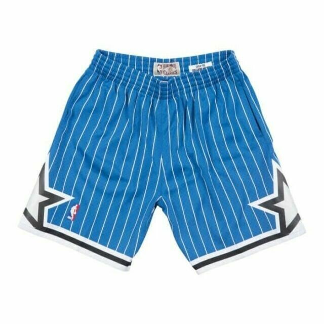 Orlando Magic 1994-95 Men's Blue Mitchell & Ness Swingman Pinstripe Road Shorts