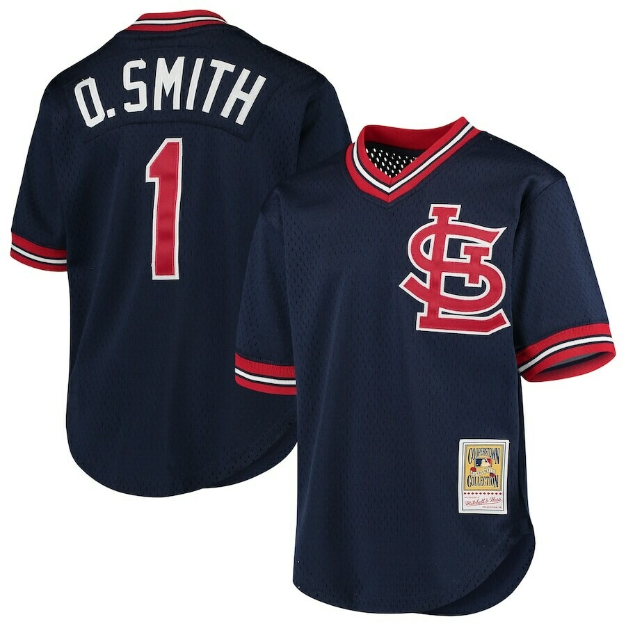 St. Louis Cardinals Ozzie Smith 1994 Men's Blue Mitchell & Ness Mesh Jersey