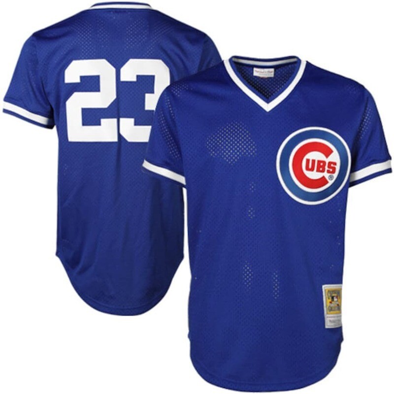 Chicago Cubs Ryne Sandberg 1984 Men's Blue Mitchell & Ness Mesh Jersey