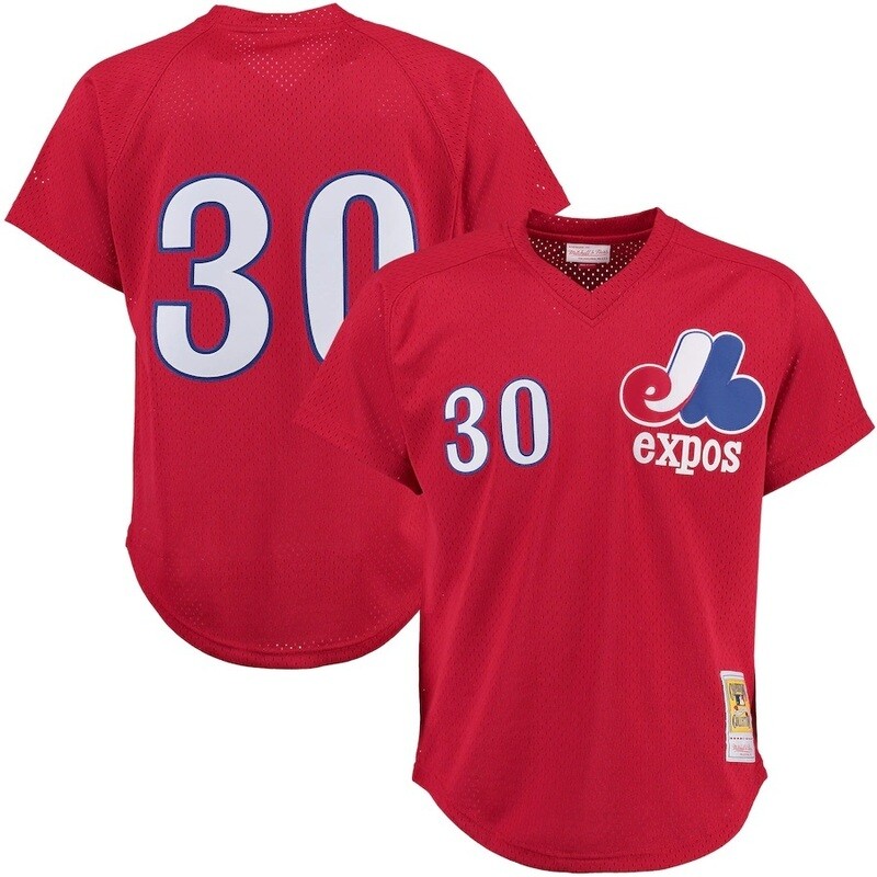 Montreal Expos Tim Raines 1989 Men's Red Mitchell & Ness Mesh Jersey