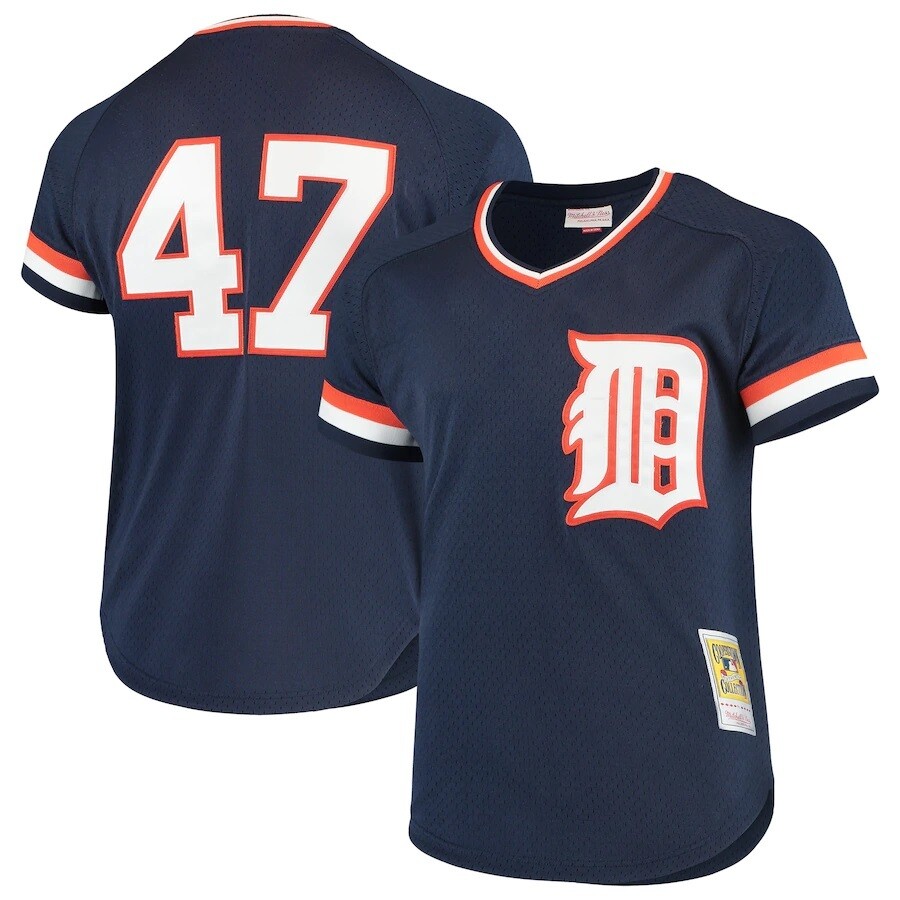 Detroit Tigers Jack Morris 1984 Men's Blue Mitchell & Ness Mesh Jersey