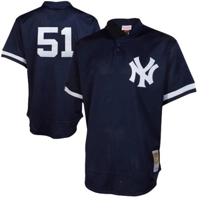 New York Yankees Bernie Williams 1995 Men’s Blue Mitchell & Ness Mesh Jersey