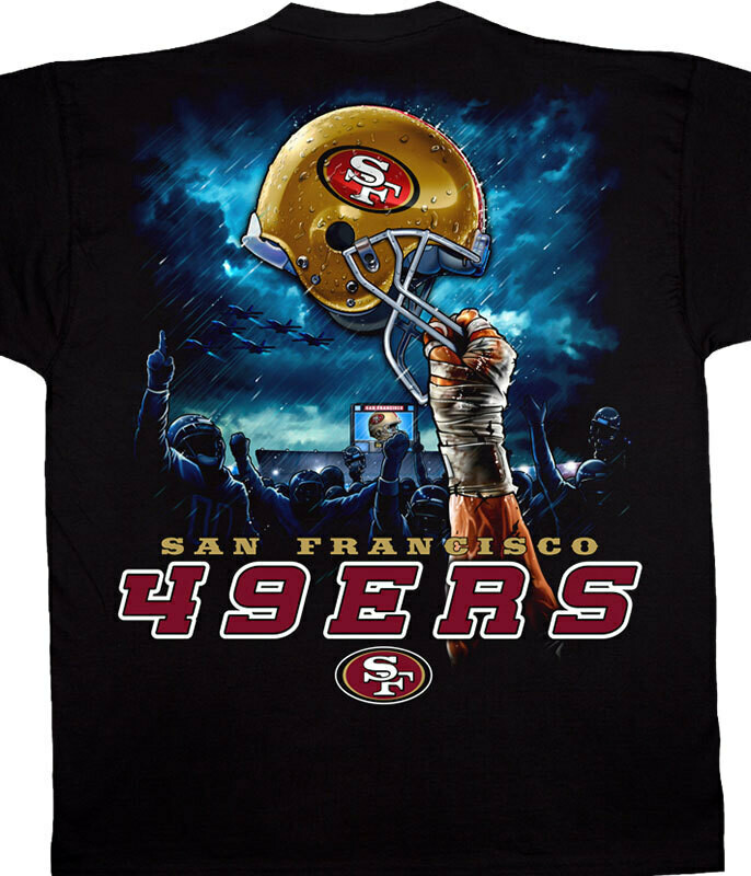 San Francisco 49ers Men’s Majestic Victory Helmet T-Shirt